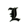 death note pin symbol l odznak kovovy 3665361041412