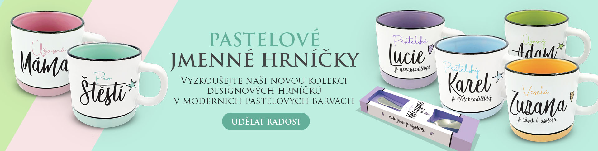 Pastelové jmenné hrníčky
