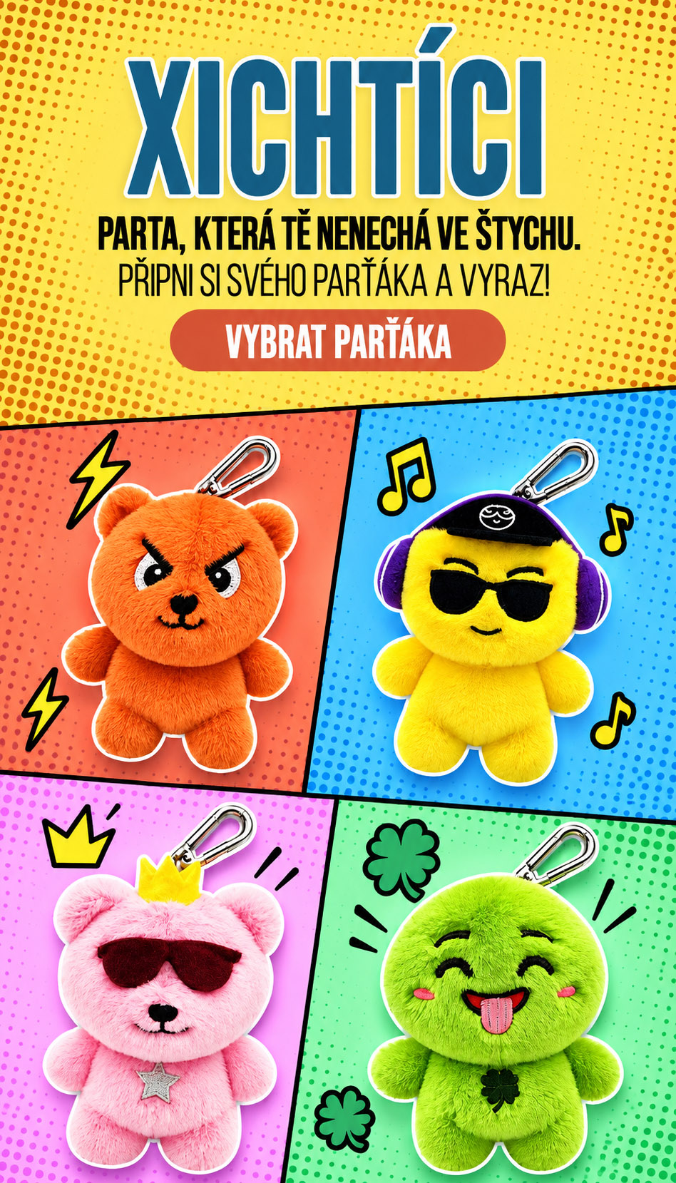 Xichtíci - plyšové klíčenky