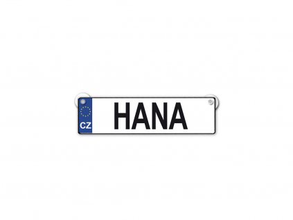 Originální SPZ cedulka se jménem HANA