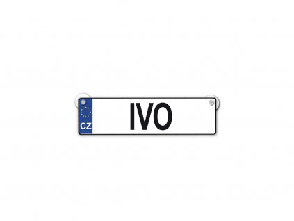 Originální SPZ cedulka se jménem IVO