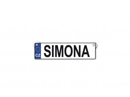 Originální SPZ cedulka se jménem SIMONA