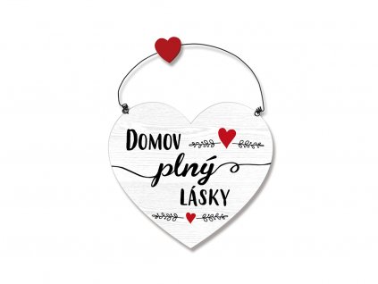 Dřevěná cedule srdce Domov plný lásky Sladký domov