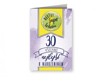 Narozeninové přání výročí s plackou muž 30
