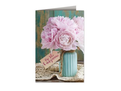 Přání k narozeninám Váza pivoněk