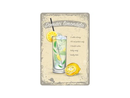 Plechová cedule Domácí limonáda