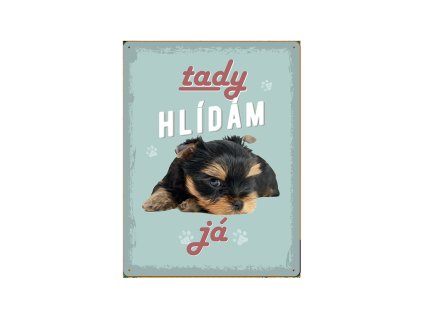 Plechová cedule Tady hlídám já BU30019