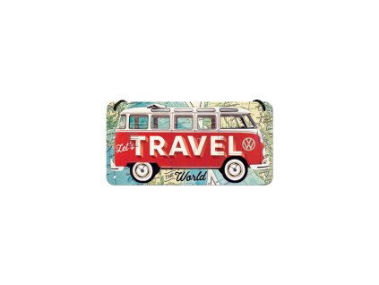 Závěsná cedule VW Bulli - Let's Travel The World NA28035 - Nostalgic Art