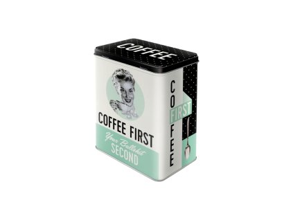 Plechová dóza L Coffee First NA30146 Nostalgic Art
