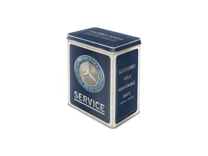 Plechová dóza L Mercedes Benz Service Emblem Blue NA30166 Nostalgic Art