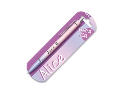 Duhová propiska se jménem ALICE