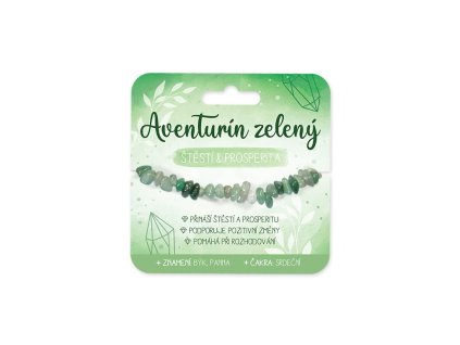 Náramek s polodrahokamy Aventurín zelený