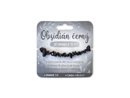 Náramek s polodrahokamy Obsidián černý