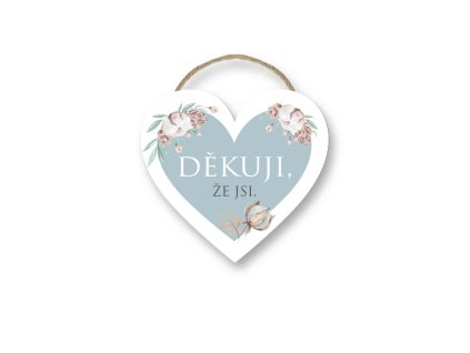 Dárková cedulka srdce malé Děkuji, že jsi