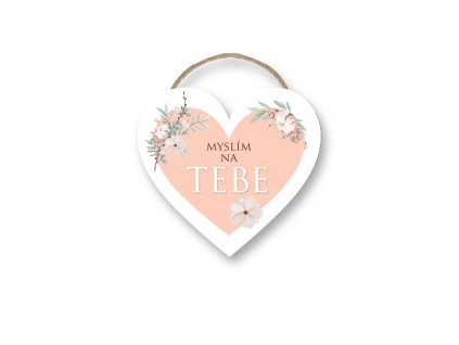 Dárková cedulka srdce malé Myslím na Tebe