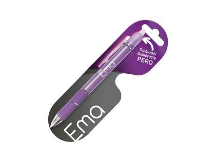 Gumovacie pero s menom EMA 