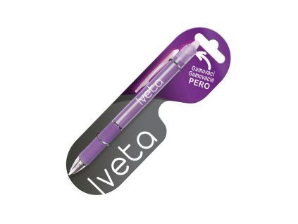 Gumovacie pero s menom IVETA 