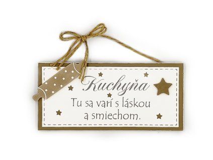 Drevená ceduľa do kuchyne Kuchyňa. Tu sa varí s láskou