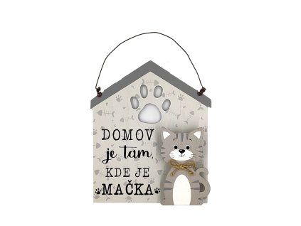 Drevená ceduľa s klipom Milovník mačiek 2