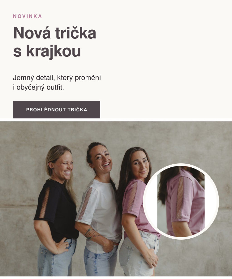 Nová trička s krajkou