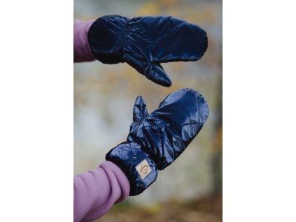 Zimní prošev rukavice modré lesk