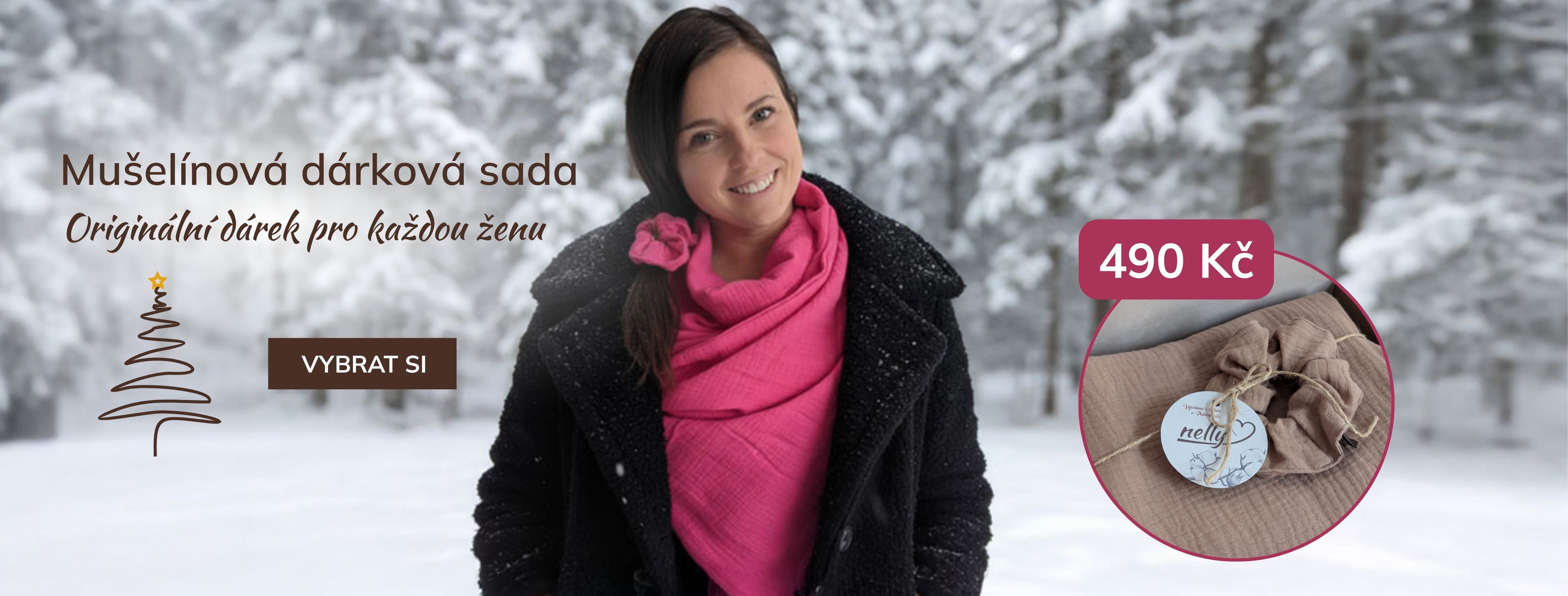 Mušelínové sady šála s gumičkou