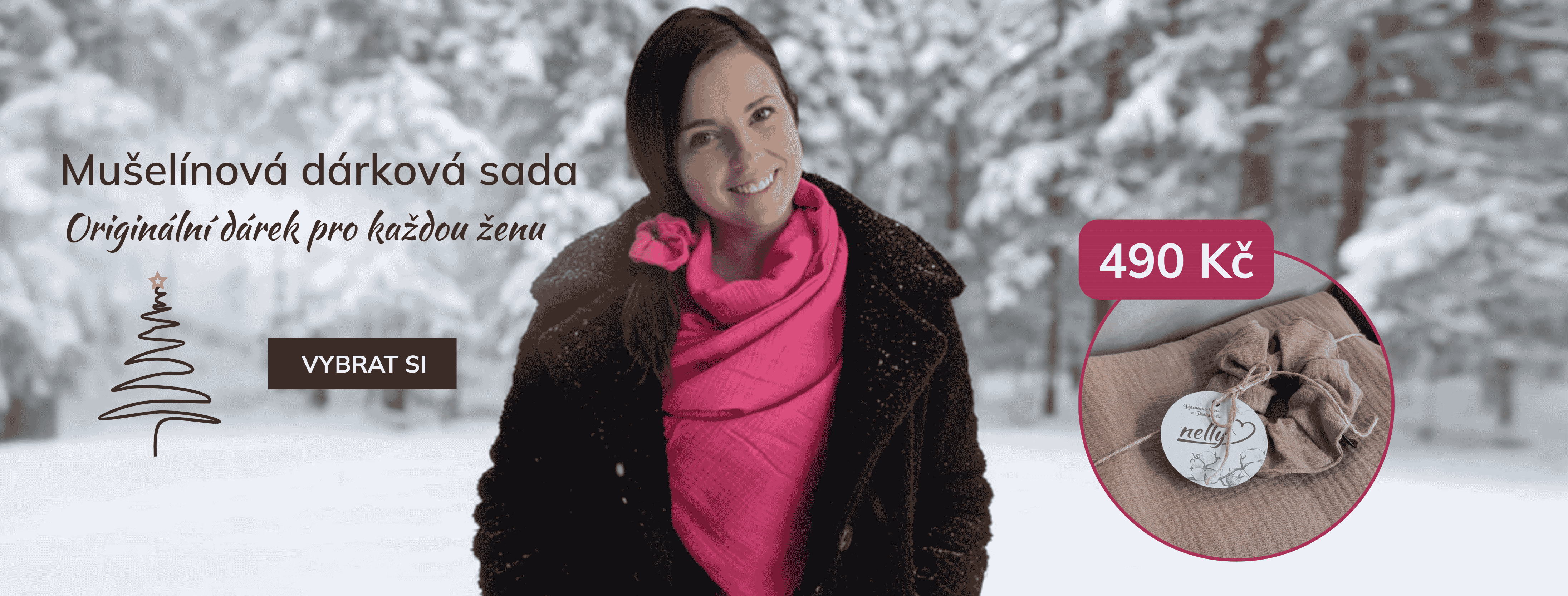 Mušelínové sady šála s gumičkou