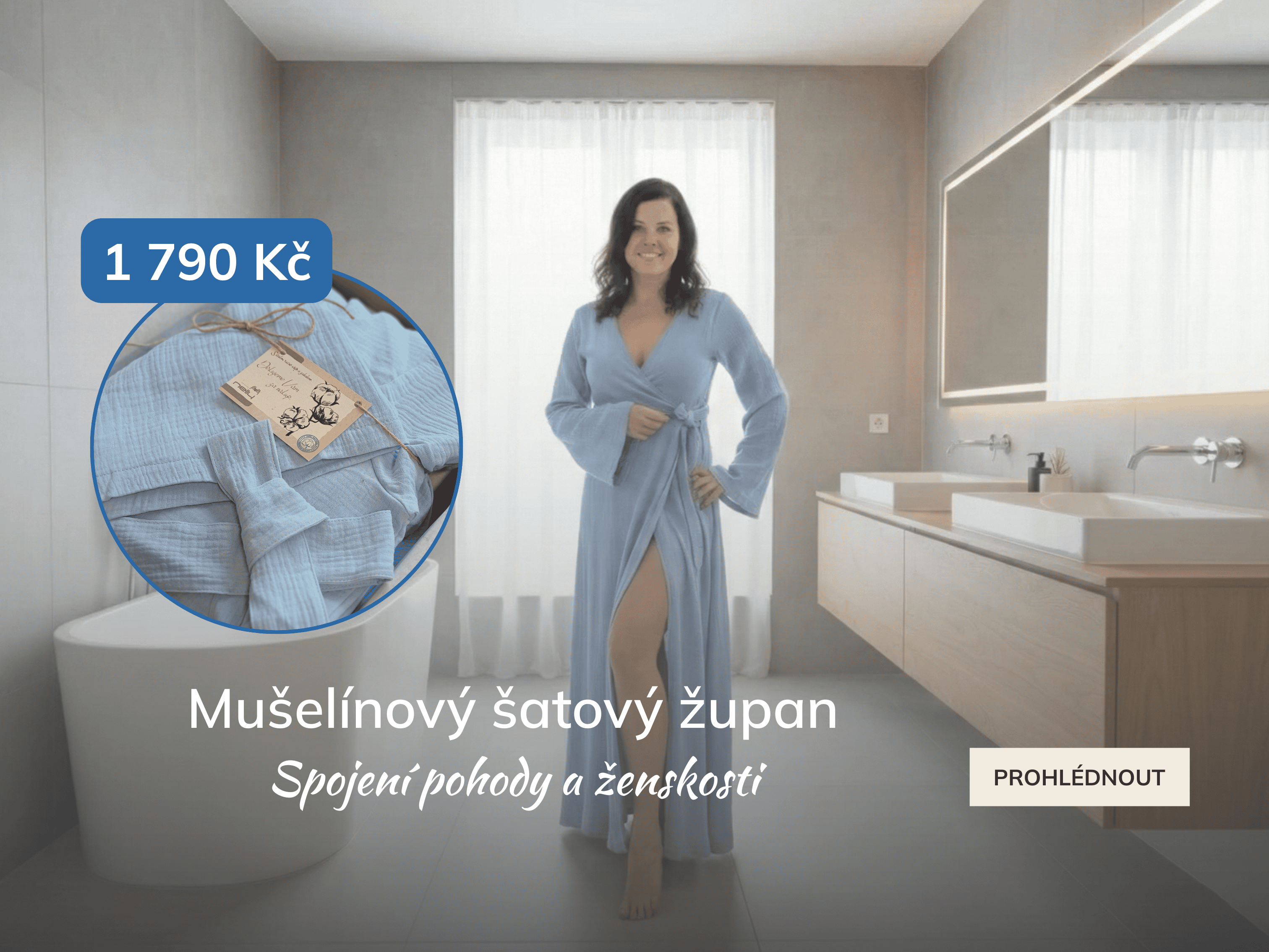 Mušelínový župan šatový