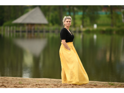 Lněná sukně dlouhá