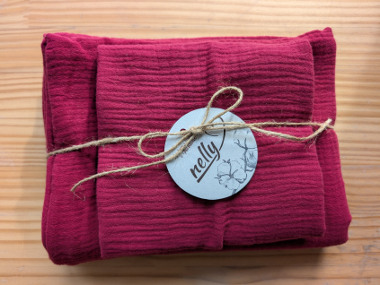 Mušelínový ručník a osuška - jahodový set