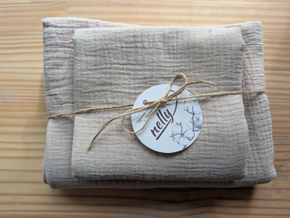 Mušelínový ručník a osuška - Cappuccino set