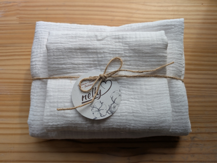 Mušelínový ručník a osuška - bílý set