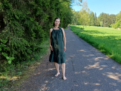 zelená len saty