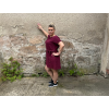Mušelínové šaty - vínové