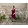 Mušelínové šaty - vínové