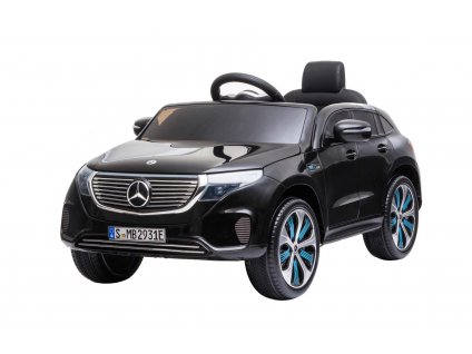 Elektrické autíčko Mercedes-Benz EQC, 12V, 2,4 GHz dálkové ovládání, USB / SD Vstup, odpružení, 12V / 7Ah baterie, LED Světla měkké EVA kola, 2 X MOTOR, černé, ORIGINÁL licence