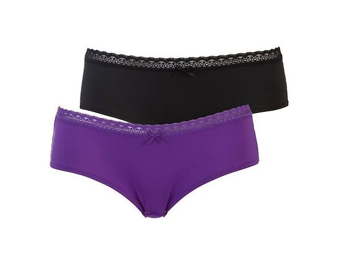 2pack - spodní kalhotky černá + fialová