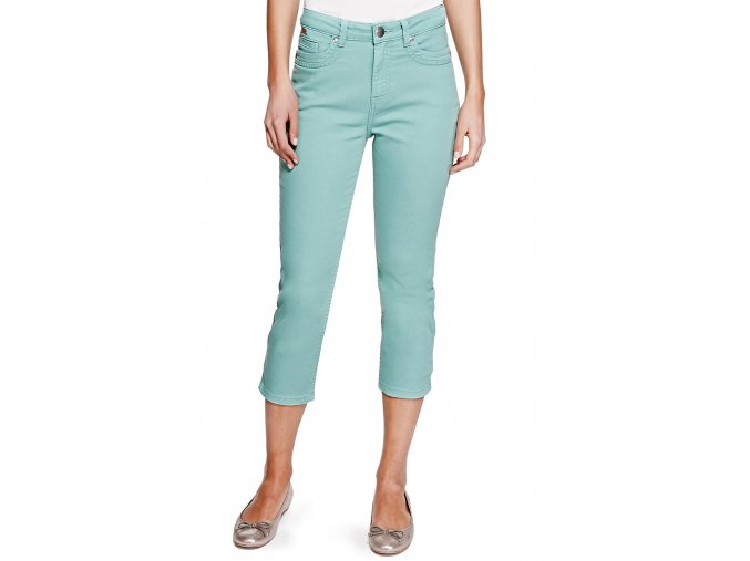 zelené 3/4 capri kalhoty džíny