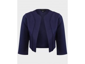 ljac0354blu ex chainstore lds 34 slv open front cropped blazer 1 1