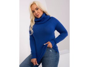 pol pl Hurt Kobaltowy sweter plus size z lejacym golfem 402005 2