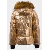 gjac0114gold xoxo girls quilted metallic jacket 2 1