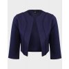 ljac0354blu ex chainstore lds 34 slv open front cropped blazer 1 1