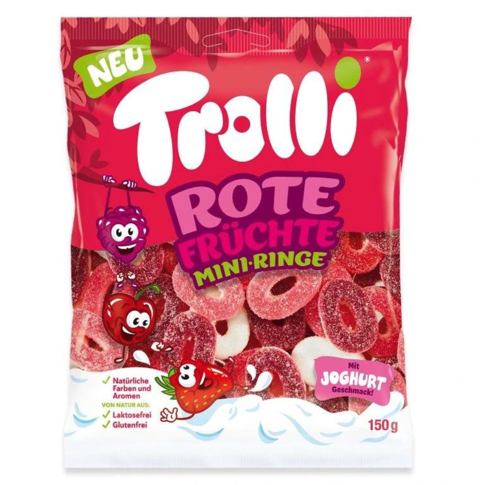 Trolli Mini krúžky z červeného ovocia 150g