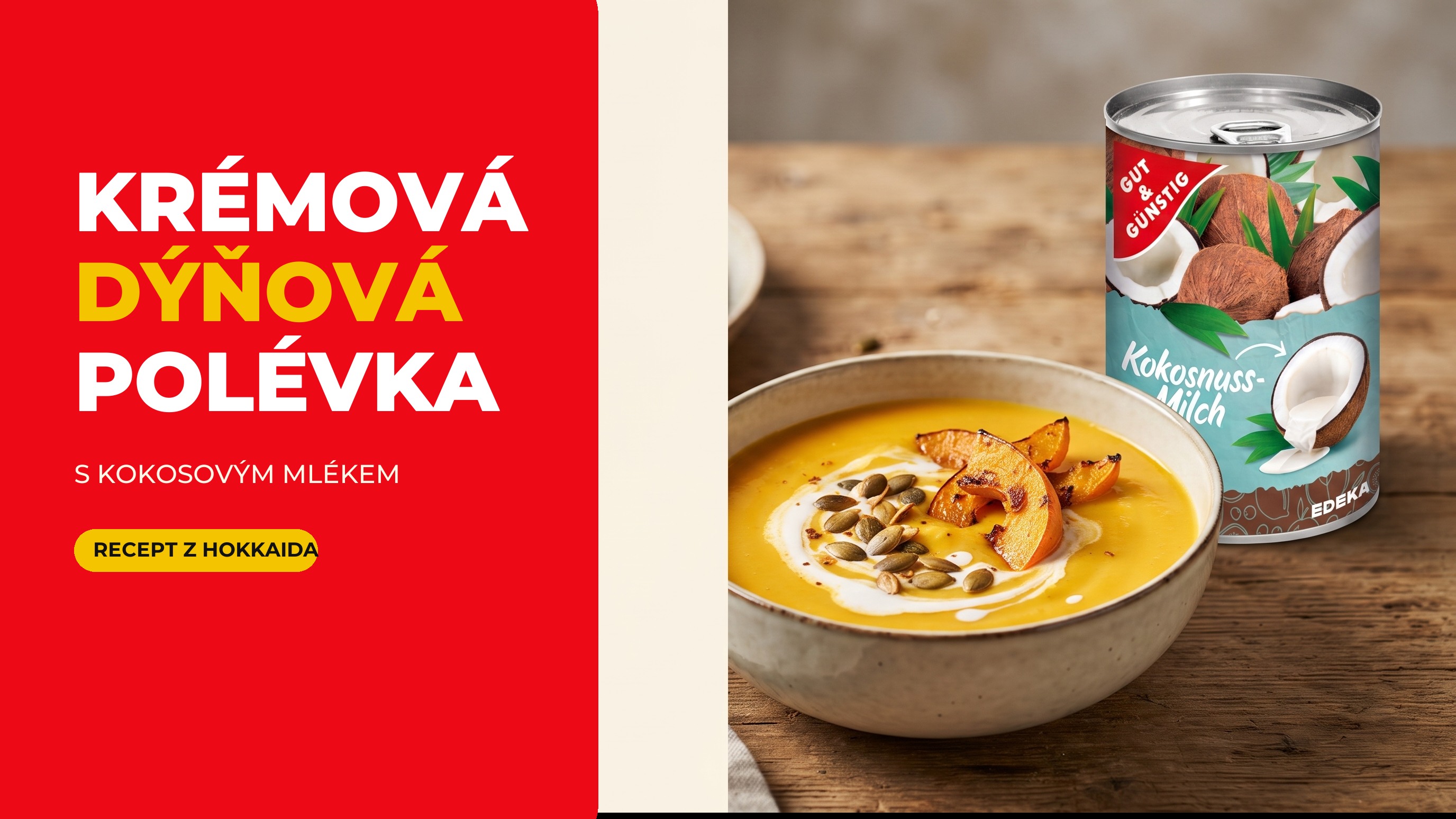 Dýňová polévka: krémový recept z Hokkaida s kokosovým mlékem