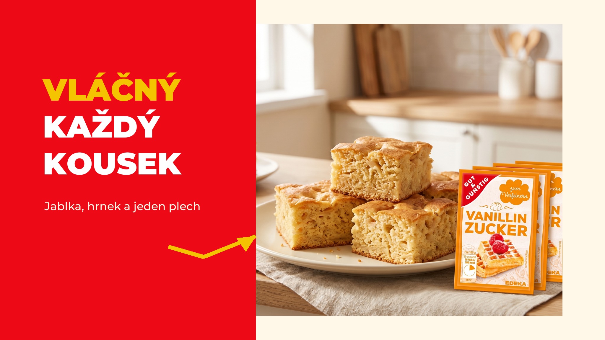Jablečný koláč: hrníčkový recept na plech, který zůstane vláčný