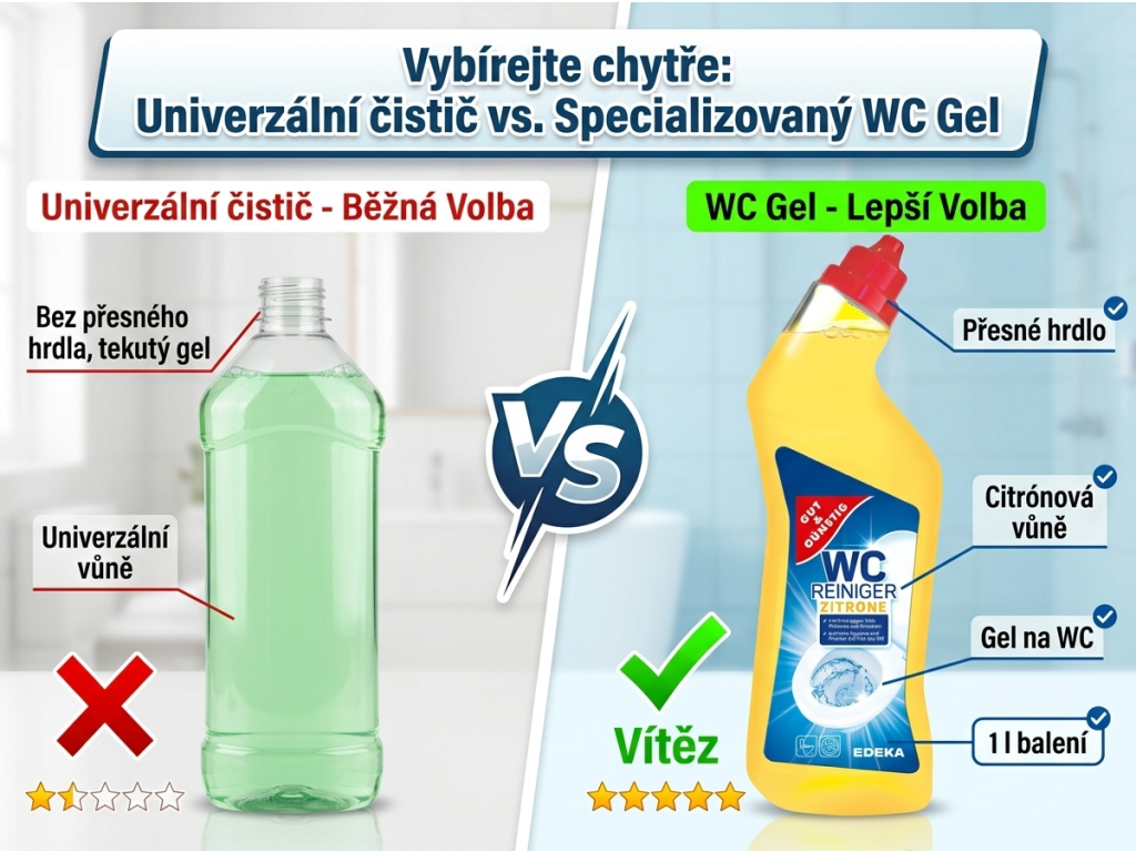 G&G WC čistič citrón - srovnání s běžnými čističi