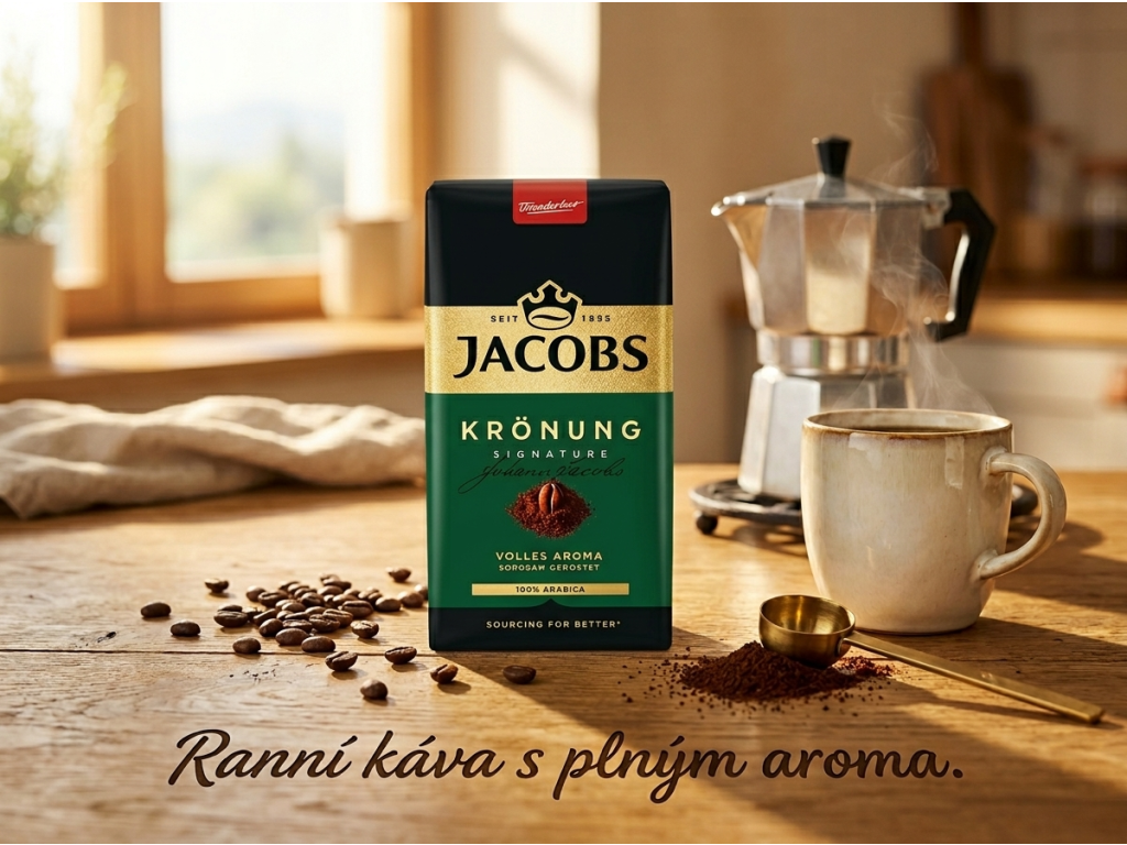 Jacobs Krönung mletá káva 500 g - kávová atmosféra