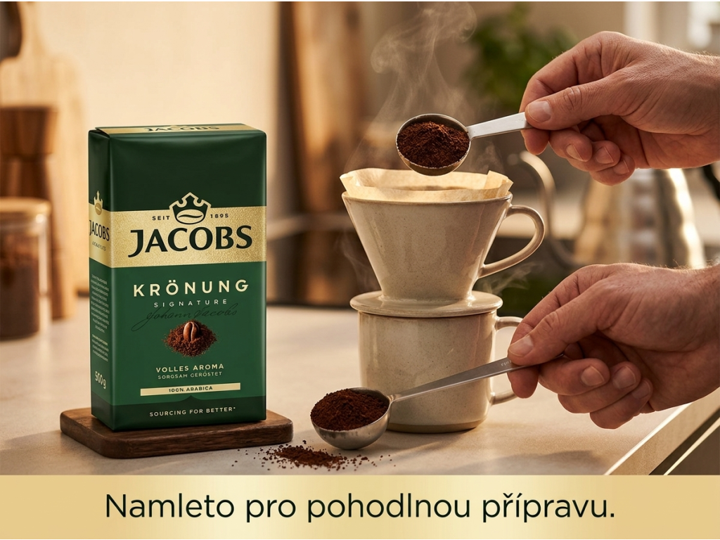 Jacobs Krönung mletá káva 500 g - příprava kávy