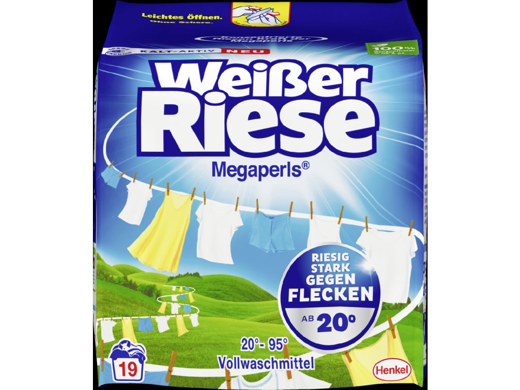 Weisser Riese Megaperls Univerzální prací prášek 1,14 kg, 19 praní - originál z Německa