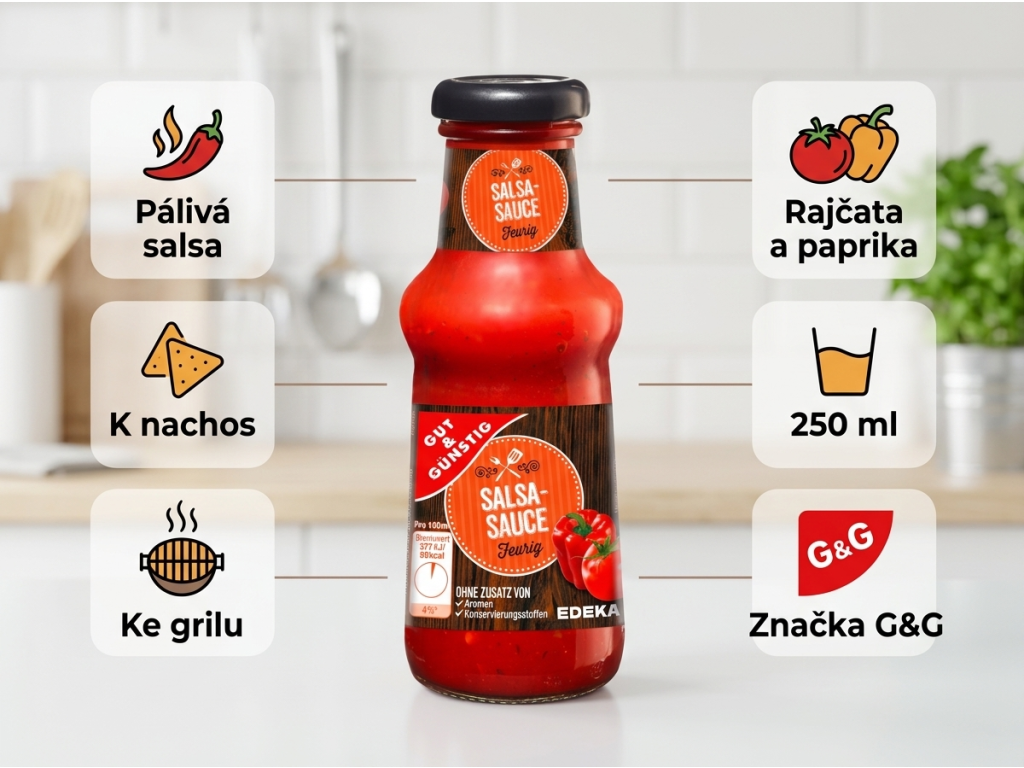 G&G Salsa omáčka - hlavní výhody